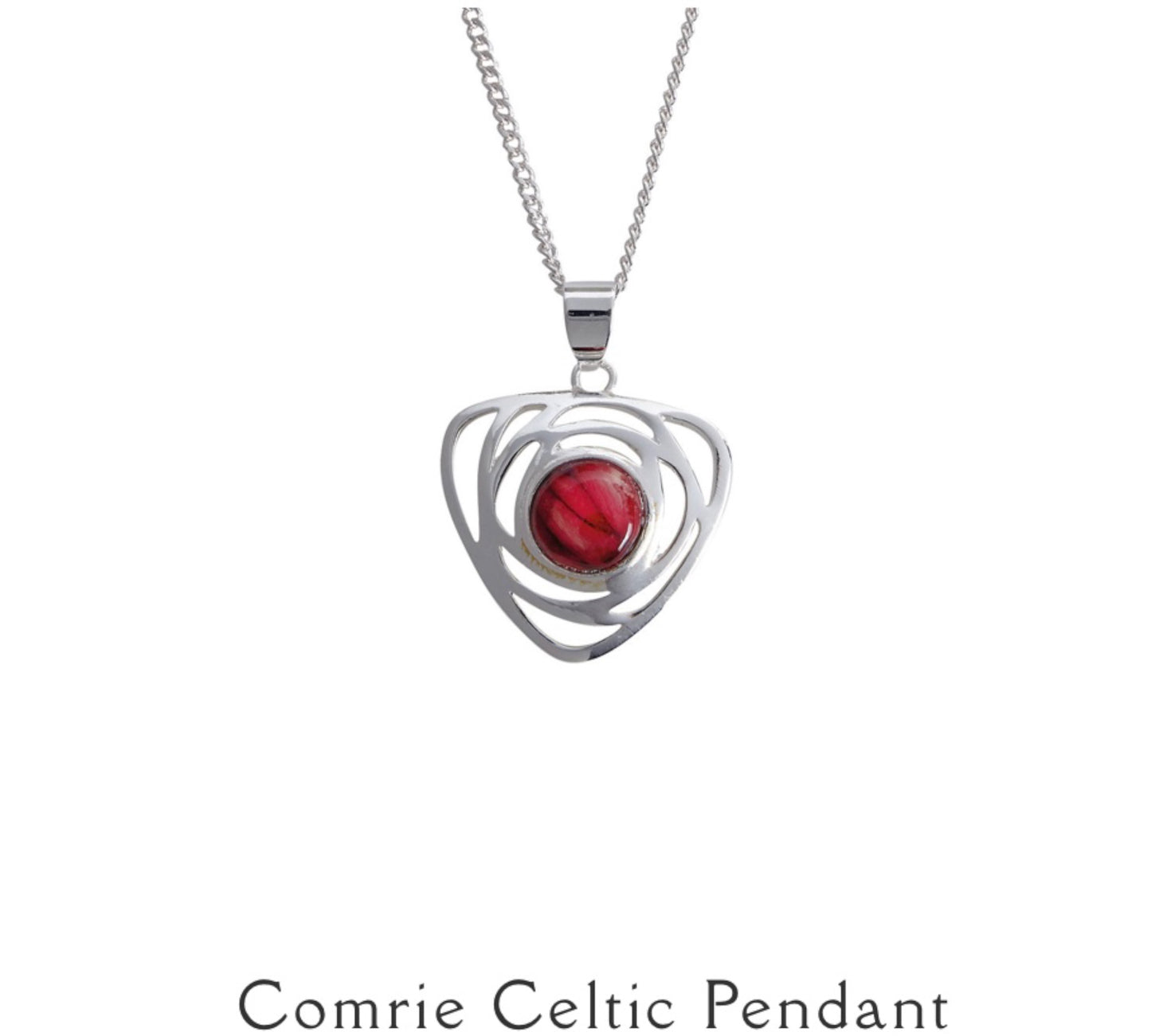 Comrie Celtic Tri Silver Plated Heathergem Pendant.