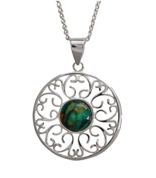 Ochil Decorative Silver Plated Heathergem Pendant.