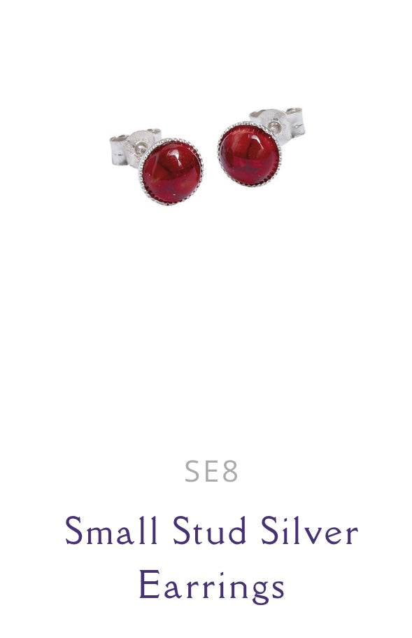 Small Round Sterling Silver Stud Earrings with Milled Edge.