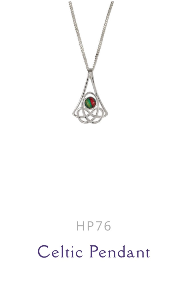 Celtic Silver Plated Heathergem Pendant.