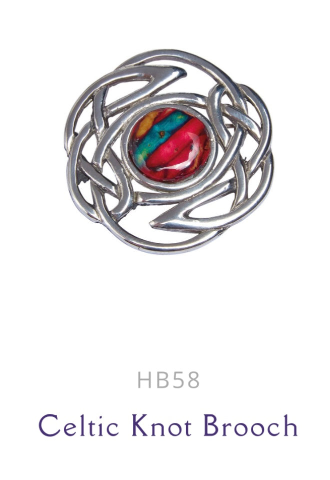 Scottish Celtic Knot Brooch in Pewter.