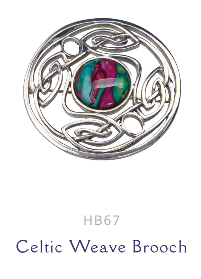 Large Scottish Celtic Weave Brooch in Pewter.