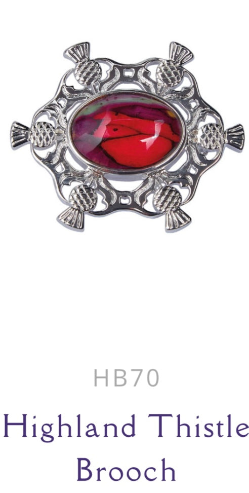 Highland Thistle Silver Plated Brooch.