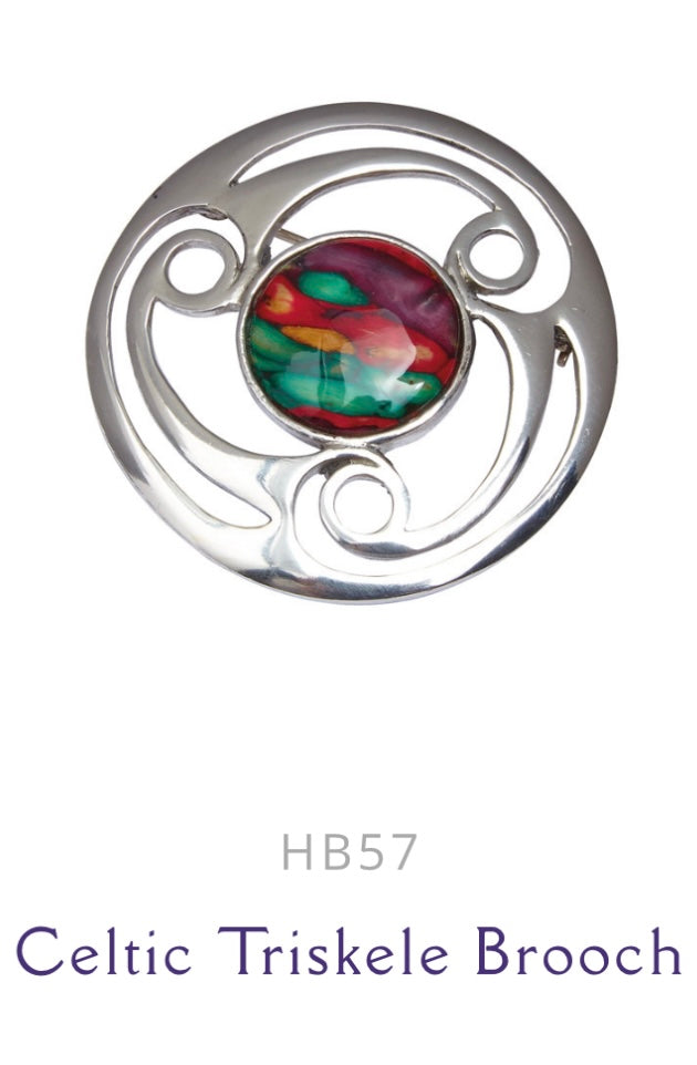 Scottish Celtic Triskele Brooch in Pewter.
