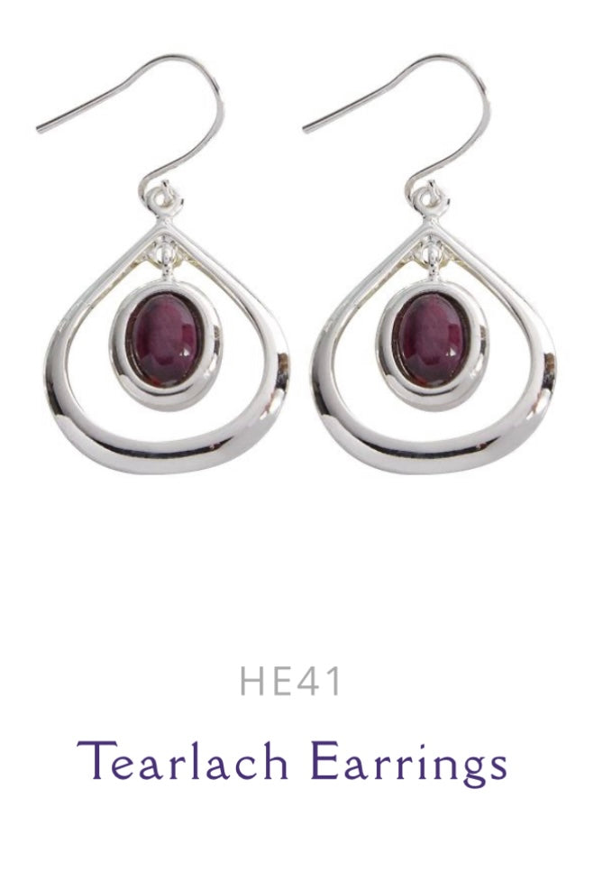 Tearlach Silver Plated Heathergem Drop Earrings.