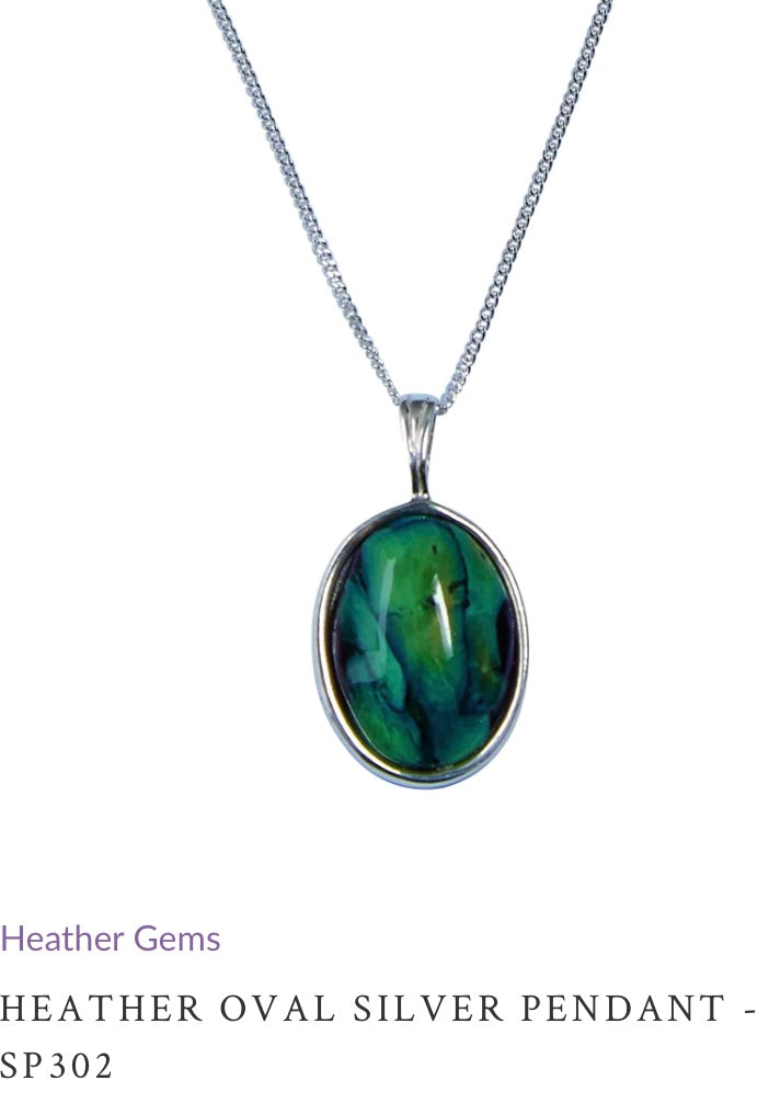 Heathergem Oval Silver Pendant