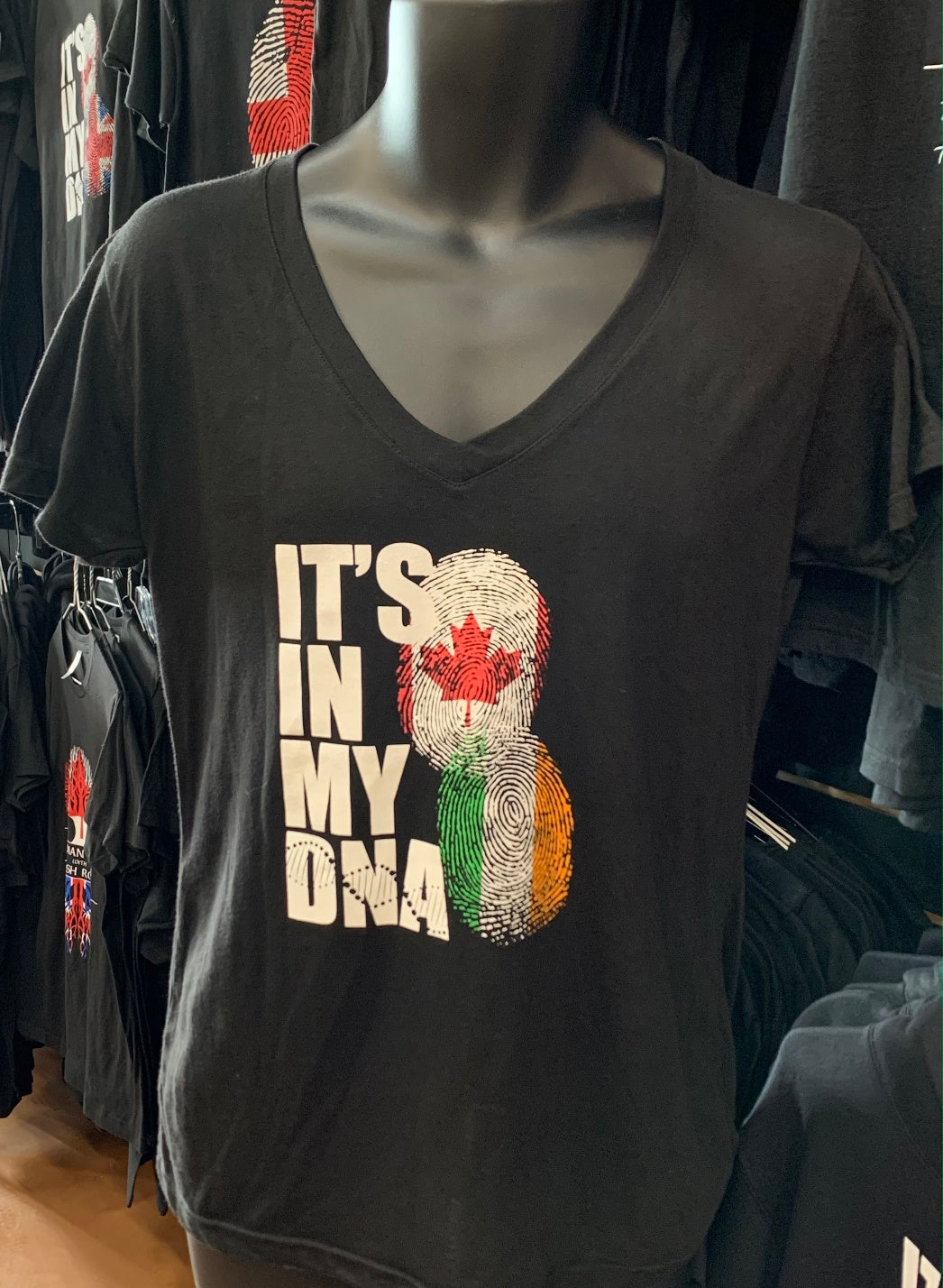 Dna Irish Canadian Ladies V-Neck T-shirt