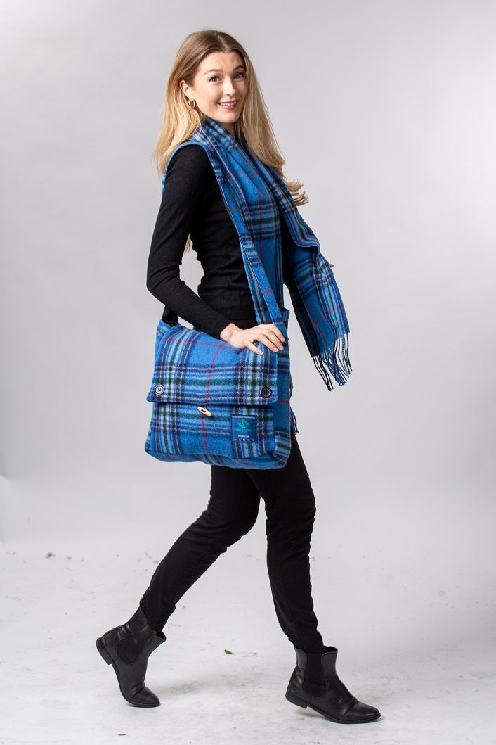 One World Tartan Messenger Bag