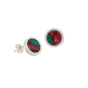 Heathergem Circle Satin Silver Studs