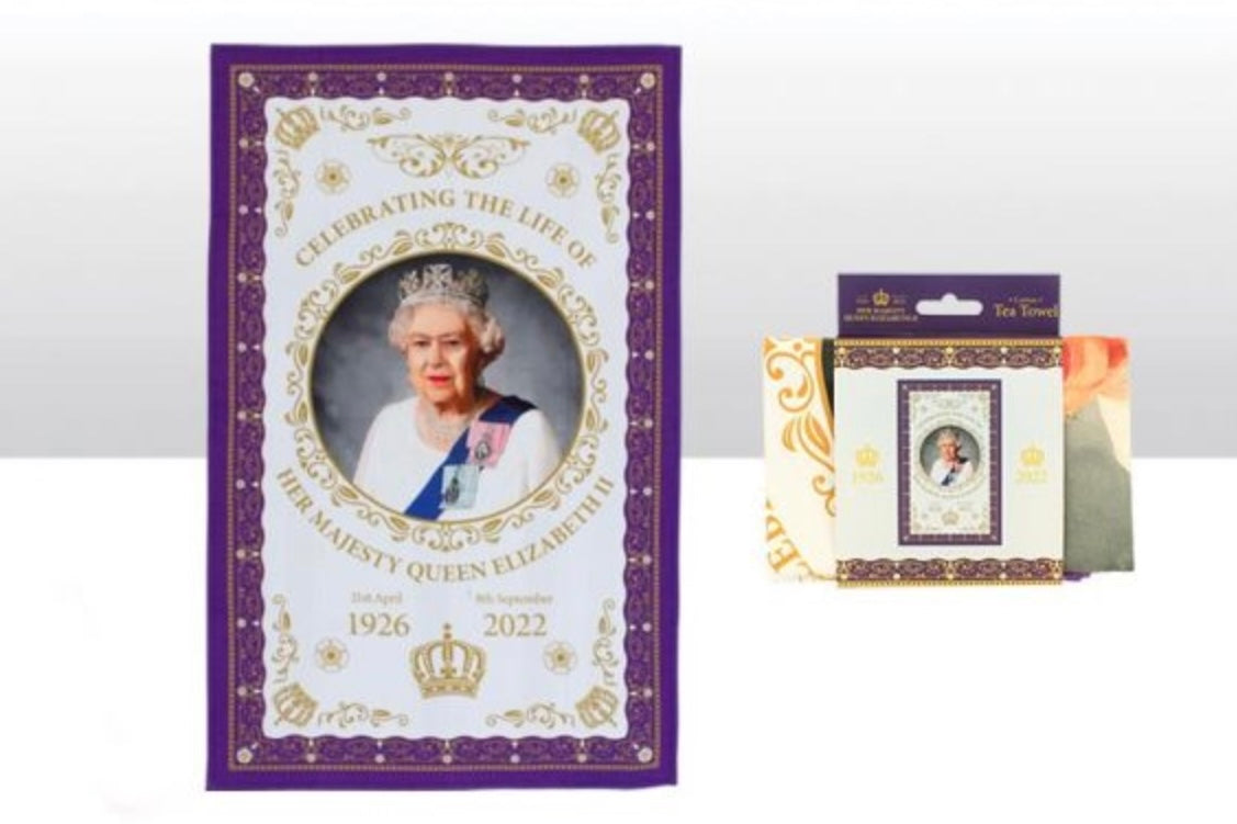 HM Queen Elizabeth 11 Commemorative Memorabilia - Queen Elizabeth II Commemorative Tea Towel