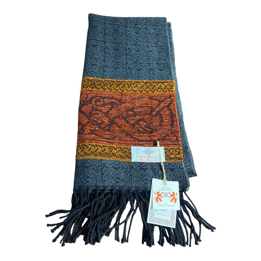 Calzeat of Scotland Celtic Dogs Romany Jacquard Scarf