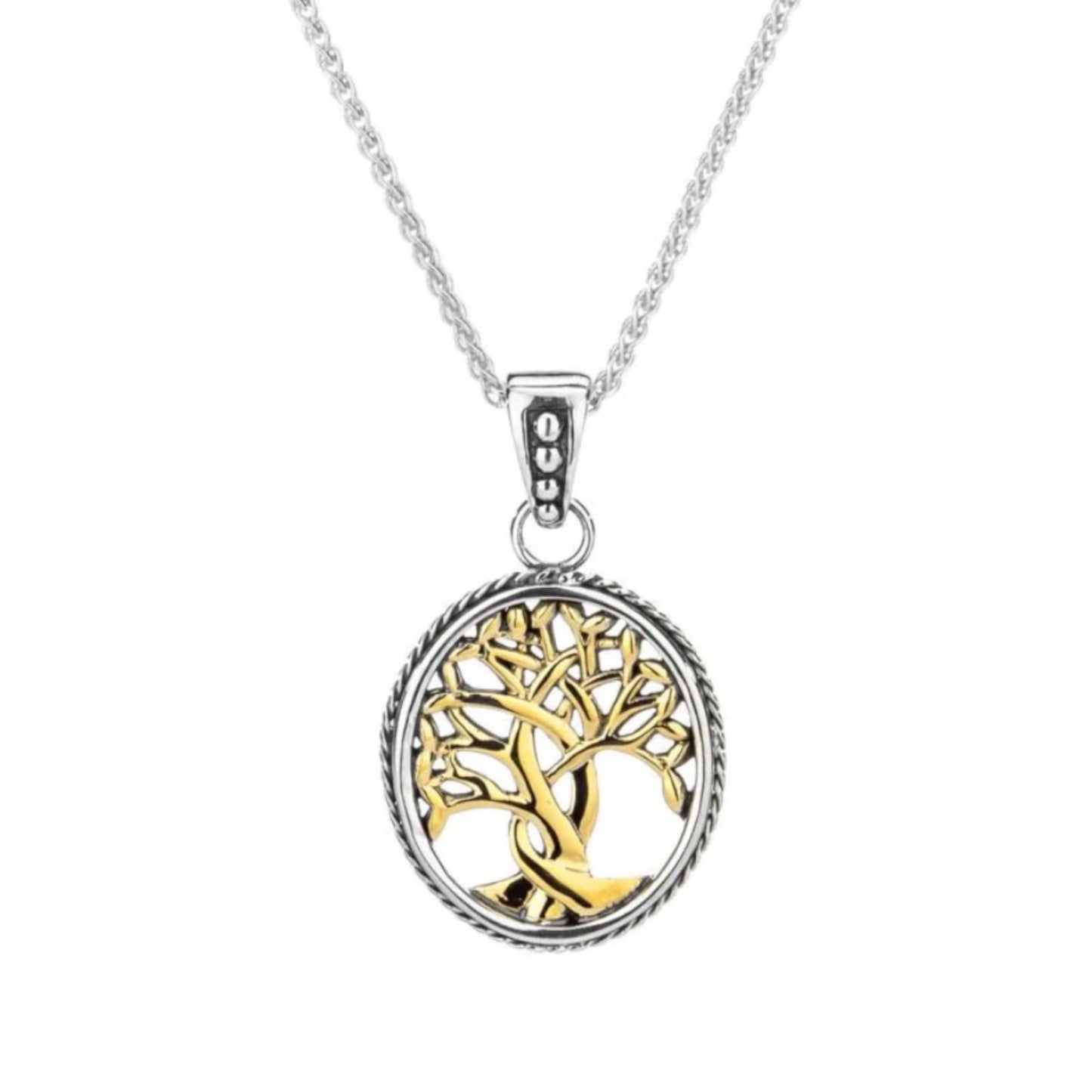Keith Jack - Silver and 10K Yellow Tree of Life Pendant Neckalce