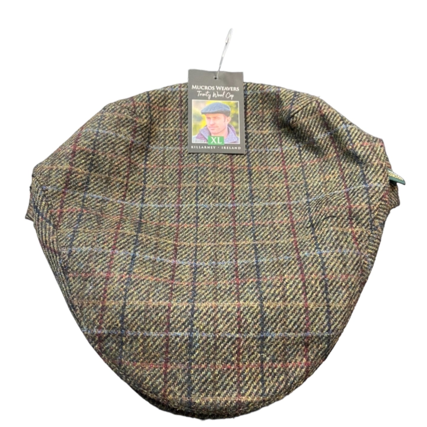 Mucros Tweed Trinity Tweed Flat Cap - Green