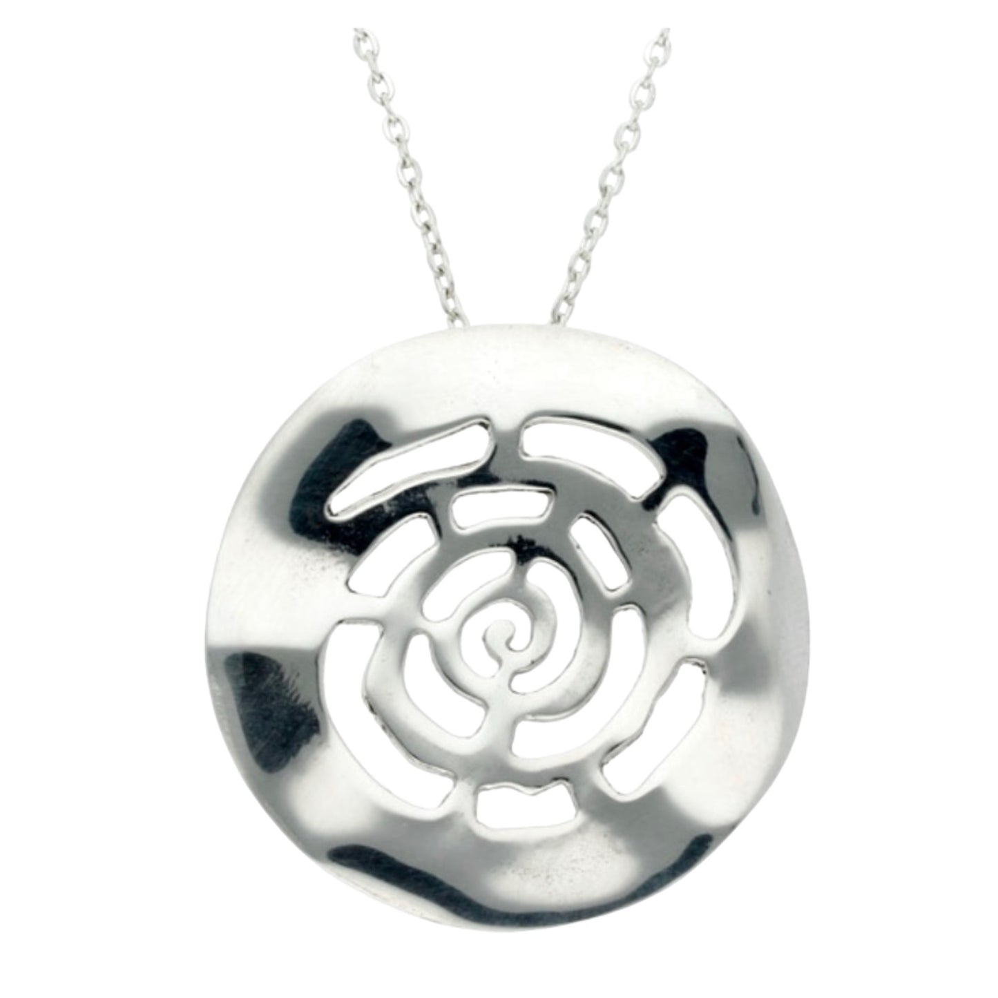 St. Justin Large Spiral Circle Pendant