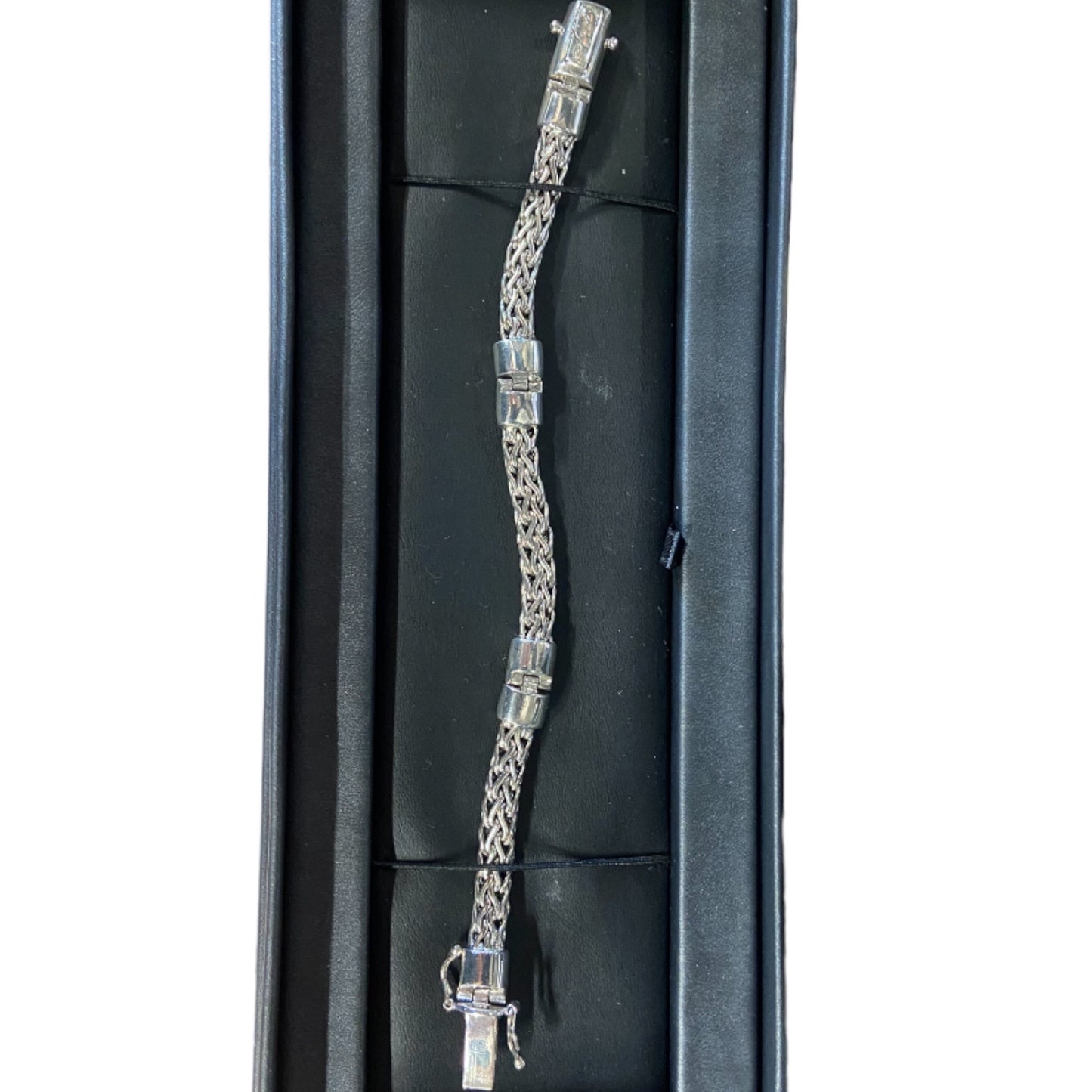 Keith Jack Silver Dragon Weave Hinged Bracelet by