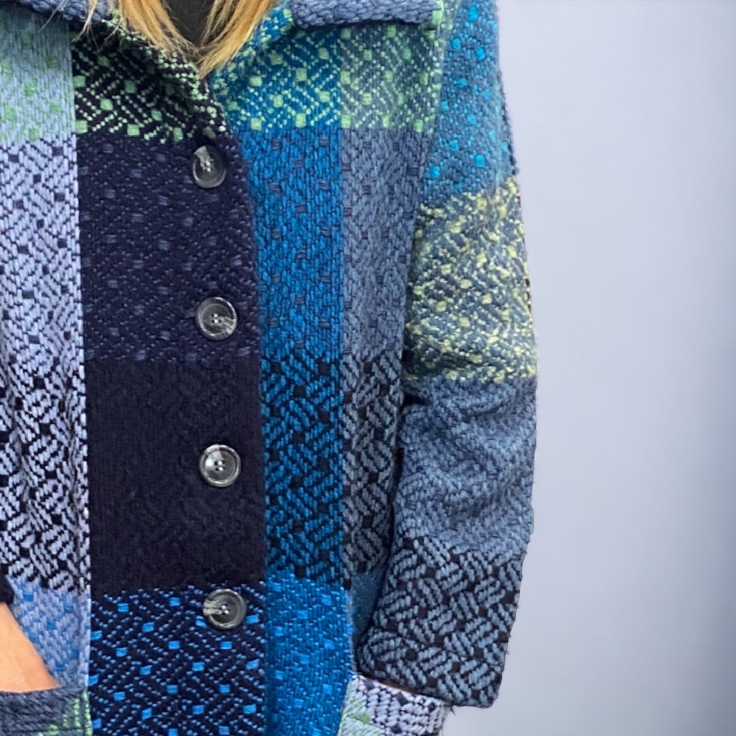 Branigan Weavers Emma Tweed Herringbone Coat - Donegal Red also Donegal Blue