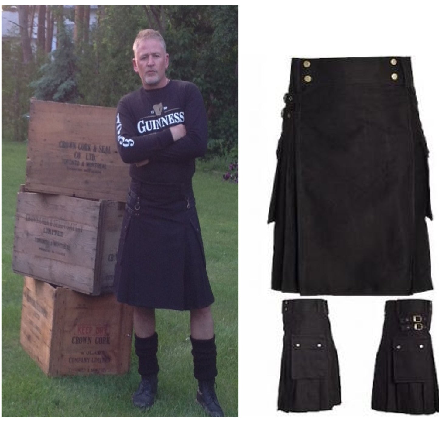 Black Utility Kilt