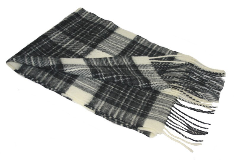 Stewart Grey Dress Lambswool Tartan Scarf