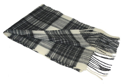 Stewart Grey Dress Lambswool Tartan Scarf