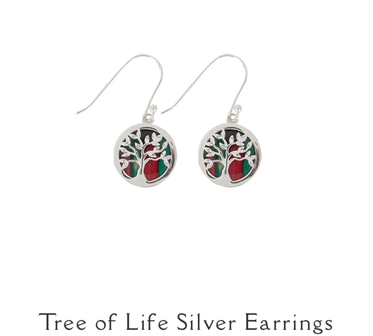 Heathergem Tree of Life Sterling Silver Drop Earrings.