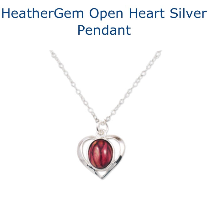 Heathergem Open Heart Sterling Silver Pendant