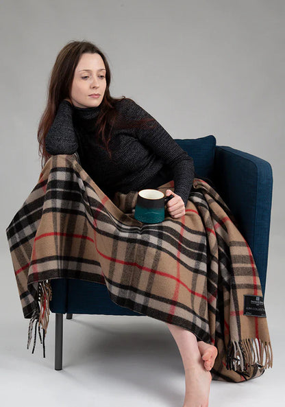 Thompson Camel Merino Wool Knee Blanket