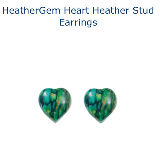 Heart Heather Sterling Silver Stud Earrings.