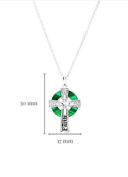 Shanore Hope Malachite Celtic Cross Pendant