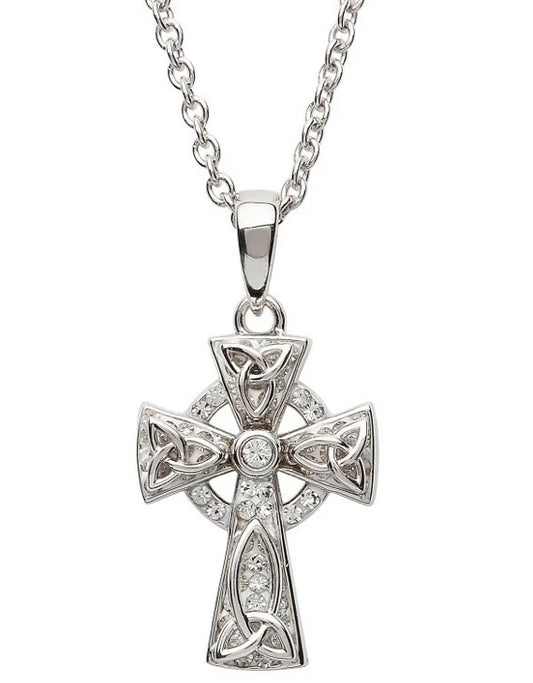 Shanore Celtic Trinity Knot Cross Embellished with Crystals