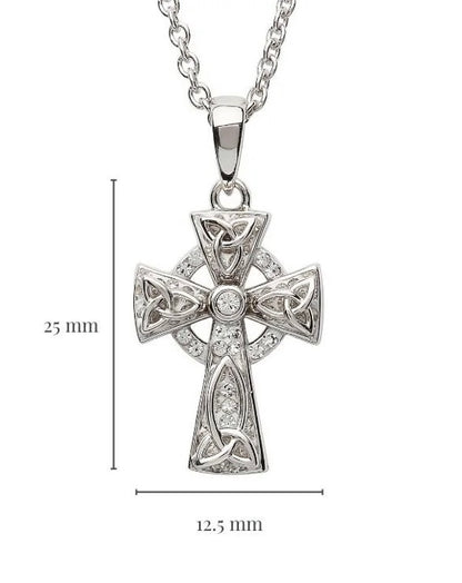 Shanore Celtic Trinity Knot Cross Embellished with Crystals