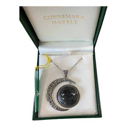 Connemara Jewelry Sun And Moon Silver Connemara Marble Pendant