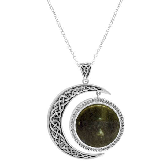 Connemara Jewelry Sun And Moon Silver Connemara Marble Pendant
