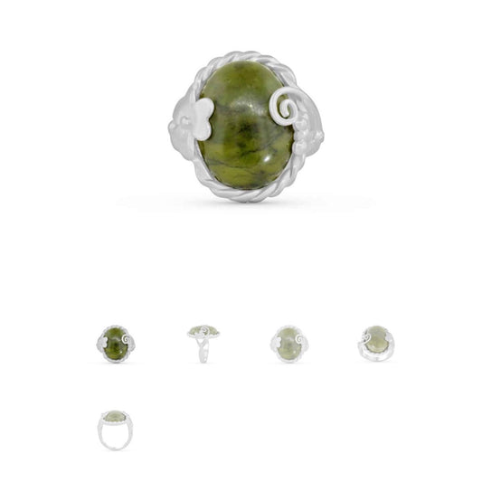 Connemara Jewelry Shamrock Swirl Connemara Marble Ring