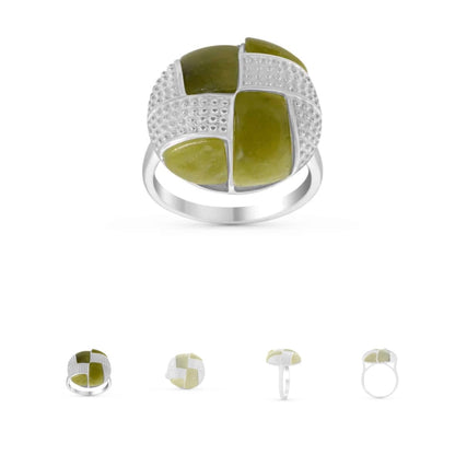 Connemara Jewelry Aran Button Connemara Marble Ring