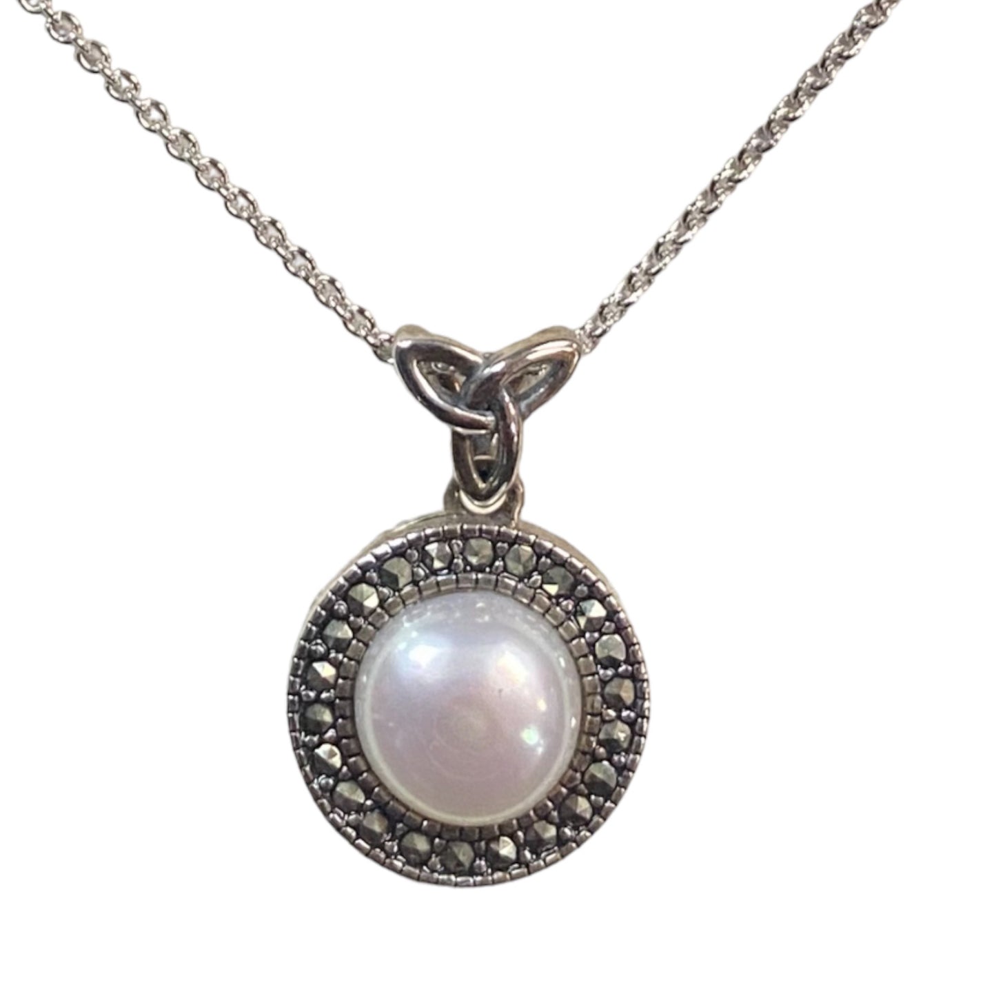 Anu Pearl and Marcasite Trinity Pendant