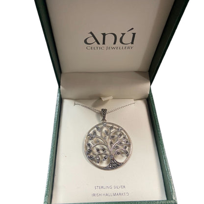 Anu Sterling Silver and Marcasite Tree of Life Pendant