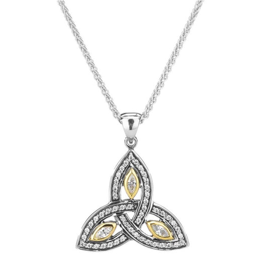 Keith Jack - Sterling Silver 10k Trinity with CZ Large Pendant