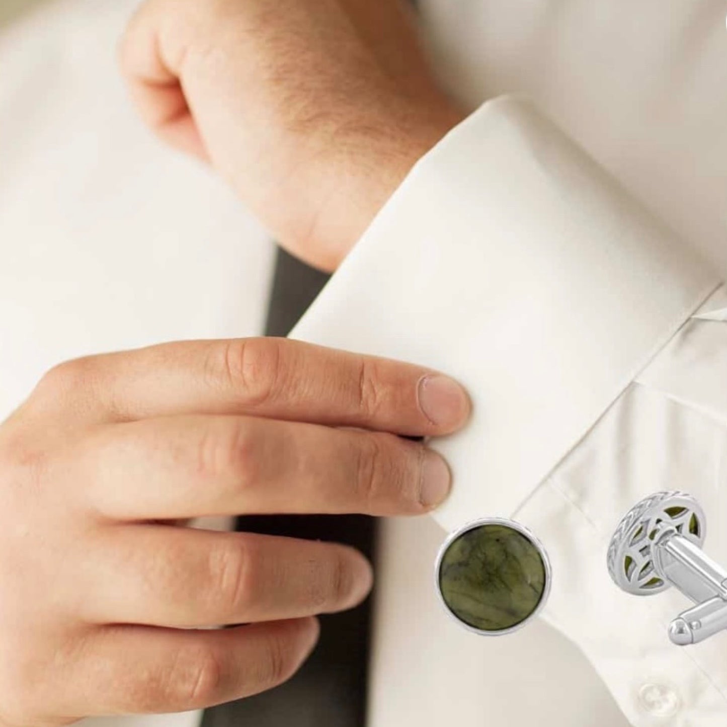 Connemara Marble Domed Celtic Cufflinks