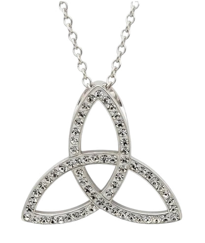 Shanore Celtic Trinity Knot Necklace Embellished With Crystals
