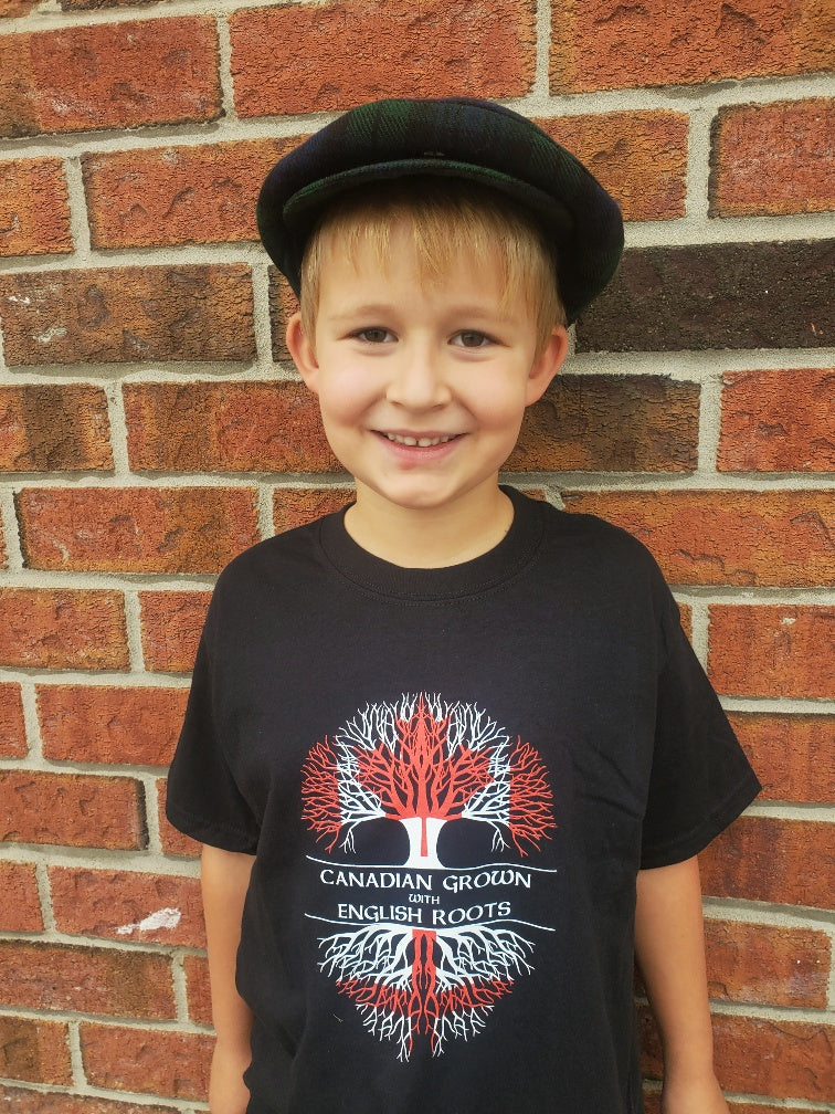 Canadian Grown With English Roots Kids T Shirt British isles shoppe Canadian grown with english roots kids t shirt british isles shoppe