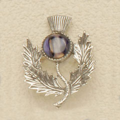 Heather Gems - Thistle Single Brooch